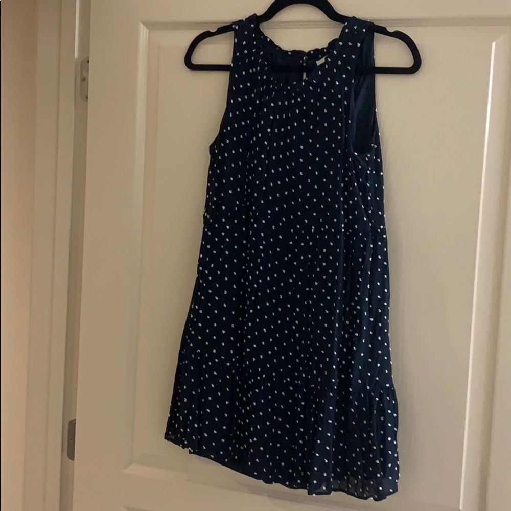 Blue polka dot sundress